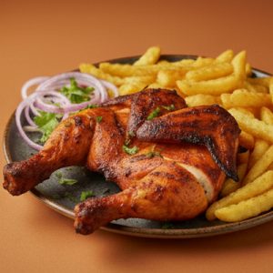 Pollo a la brasa con Patata frita